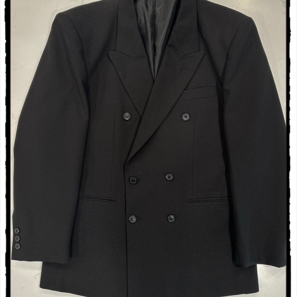 J. Vital 40R Classic Black Double-Breasted Men's Jacket